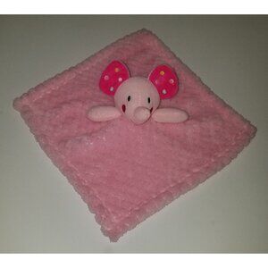 Pink Elephant Lovey Plush Baby Toy Polka Dot Ears Stuffed Animal RN 130369